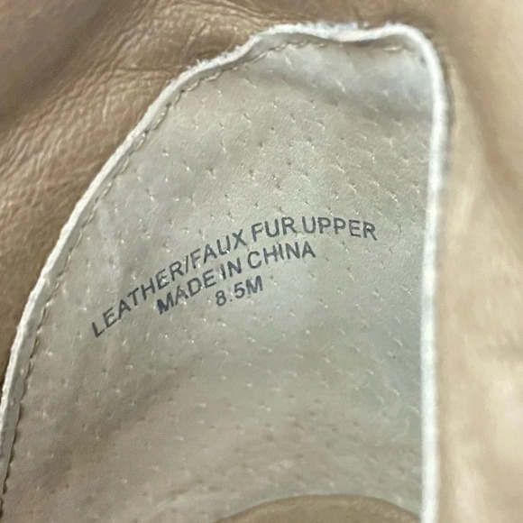 J Slides Faux Fur Wedge Whitney Sneakers Womens 8.5 Platform Booties Suede Taupe - Picture 12 of 16